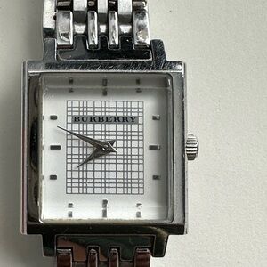Silver Burberry Watch Square Face